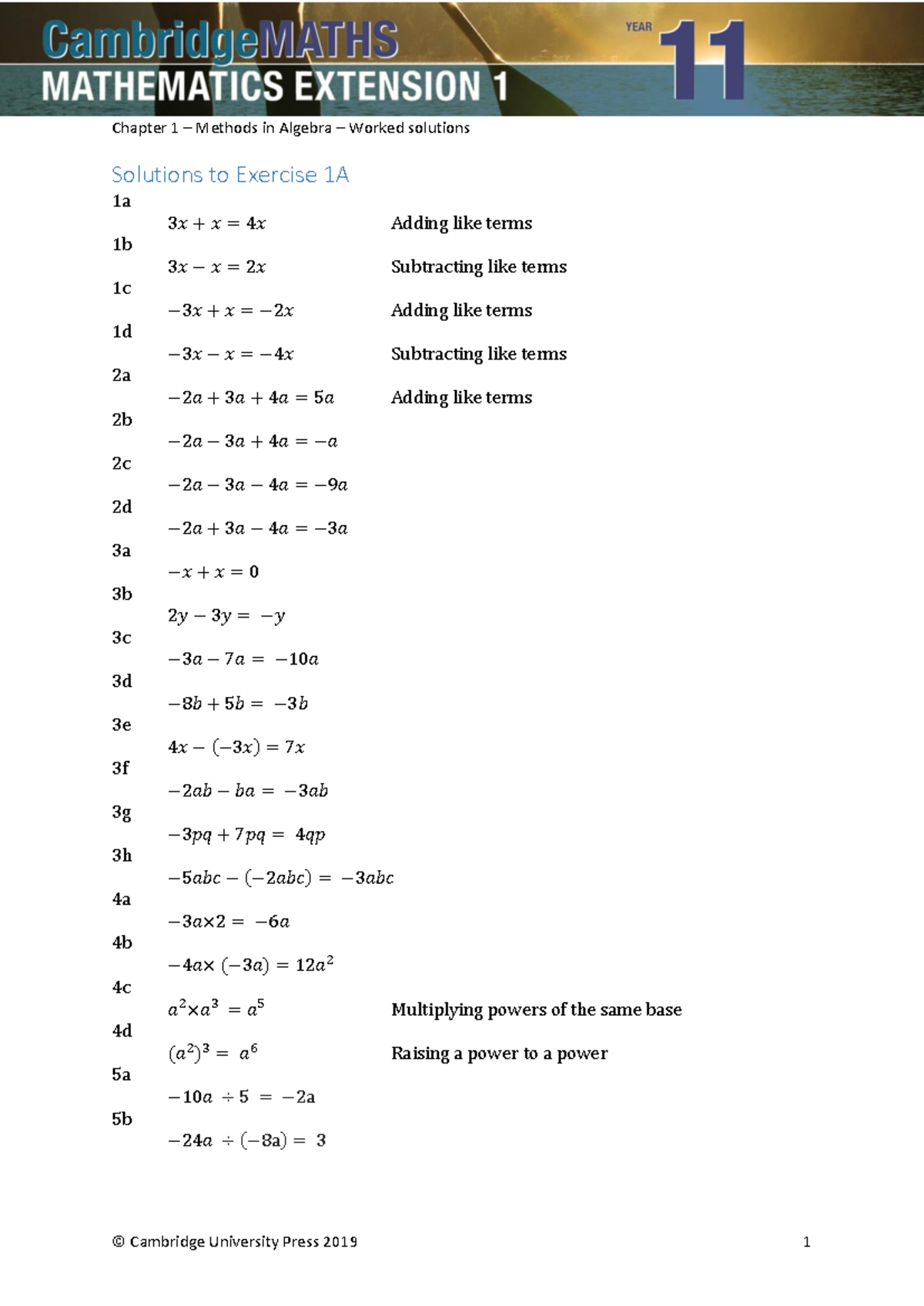 11X1 Chapter 01 Worked Solutions for Exercises and Problems - Studocu