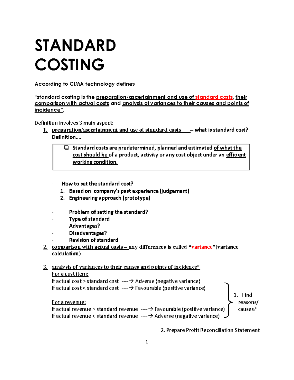 Standard Costing Concepts and Variance Analysis: A Comprehensive Guide ...