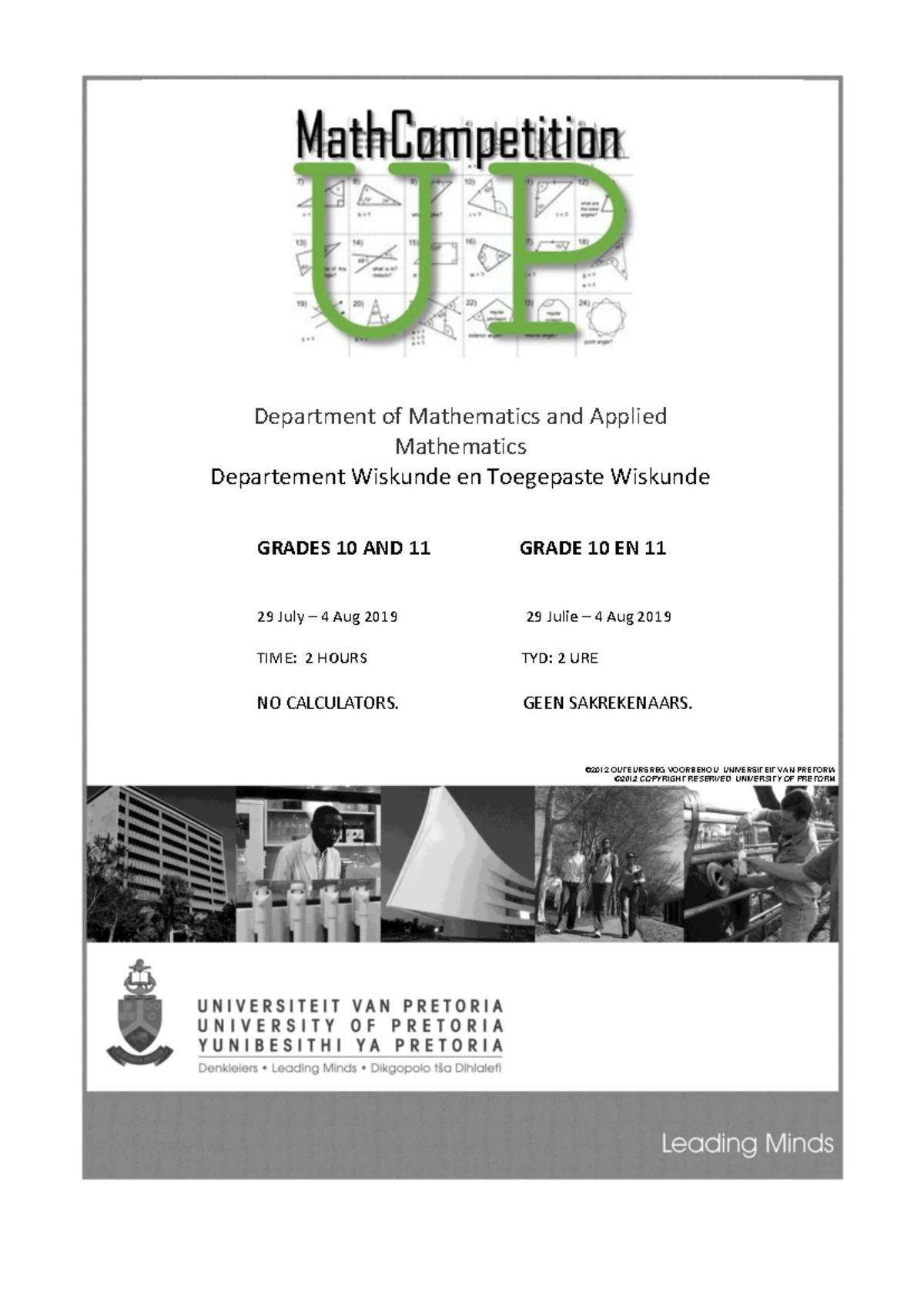 Grade 10 & 11 Math Competition Paper - 2021 - Studocu