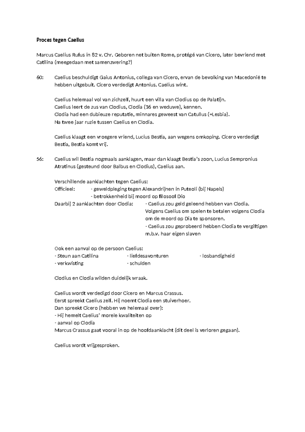 Proces tegen Caelius Marcus Caelius Rufus: Een Juridische Analyse ...