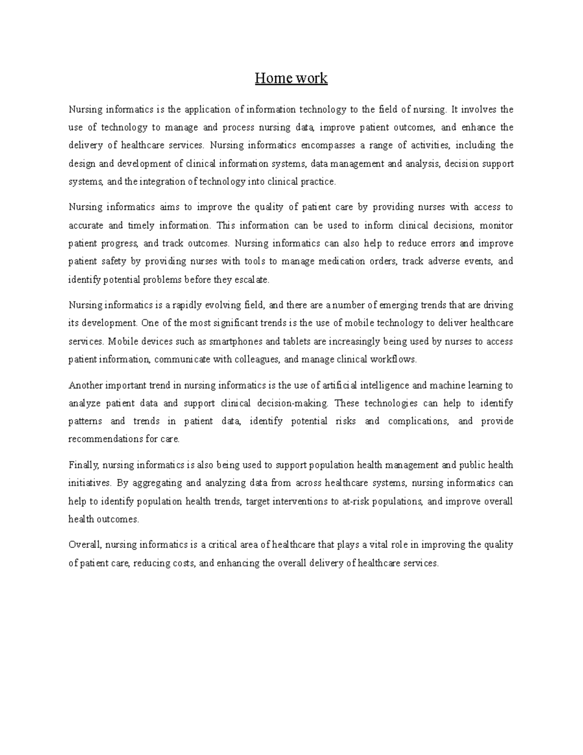 Informatics Home work - Hzdtdzthdzhttzhzdnzdhdzgdzgt - Home work ...