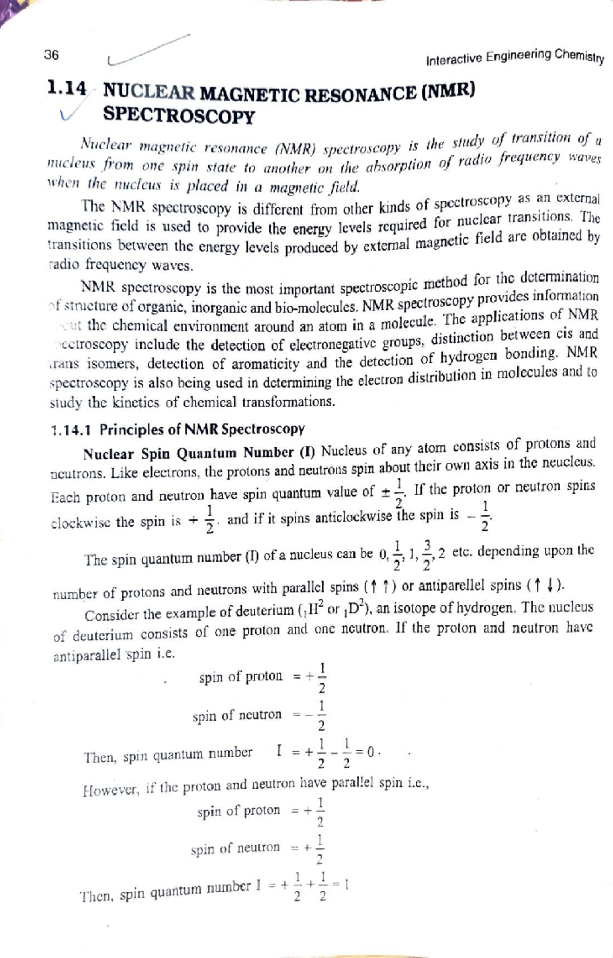Unit 2: NMR Spectroscopy - Principles and Applications - Studocu