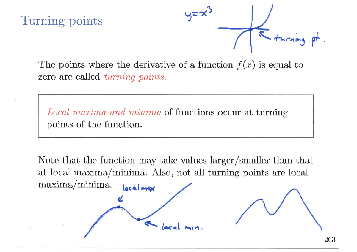 Turning Points and Local Extrema: Lecture Notes (2025-09-25) - Studocu