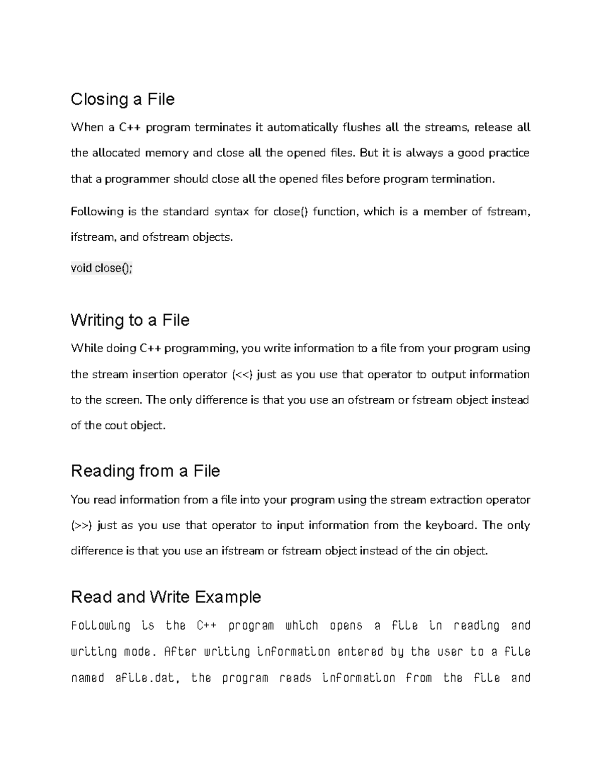 C++ Programming: File Handling & Exception Management Guide - Studocu