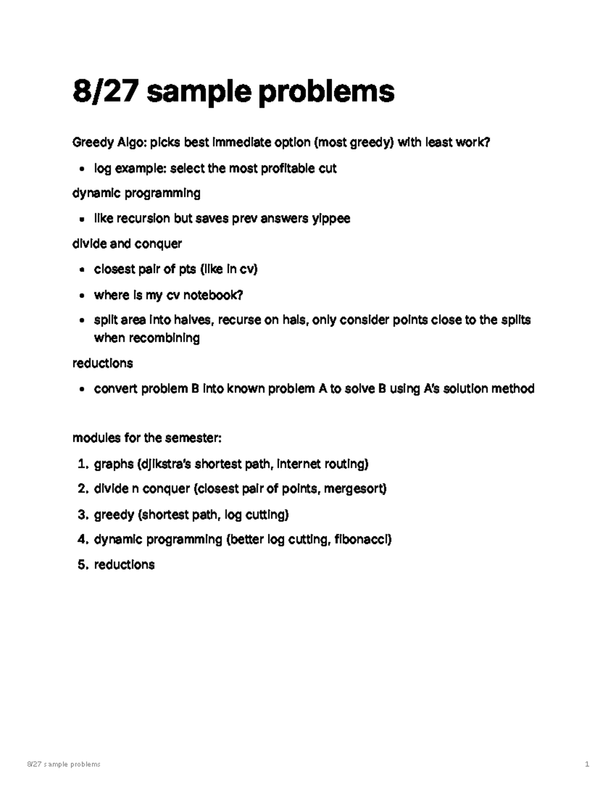 DSA2: Sample Problems on Greedy, Dynamic Programming & More - Studocu