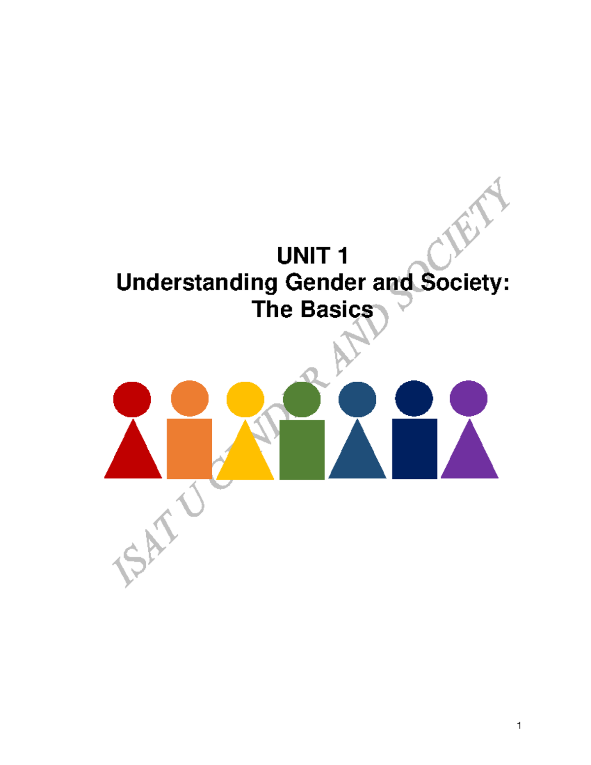 Understanding Gender and Society: Unit 1 Overview and Insights - Studocu