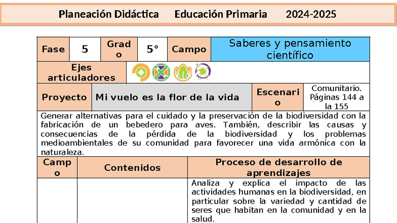 5to Grado Diciembre - 02 Mi vuelo es la flor de la vida (2024-2025) - Document Preview