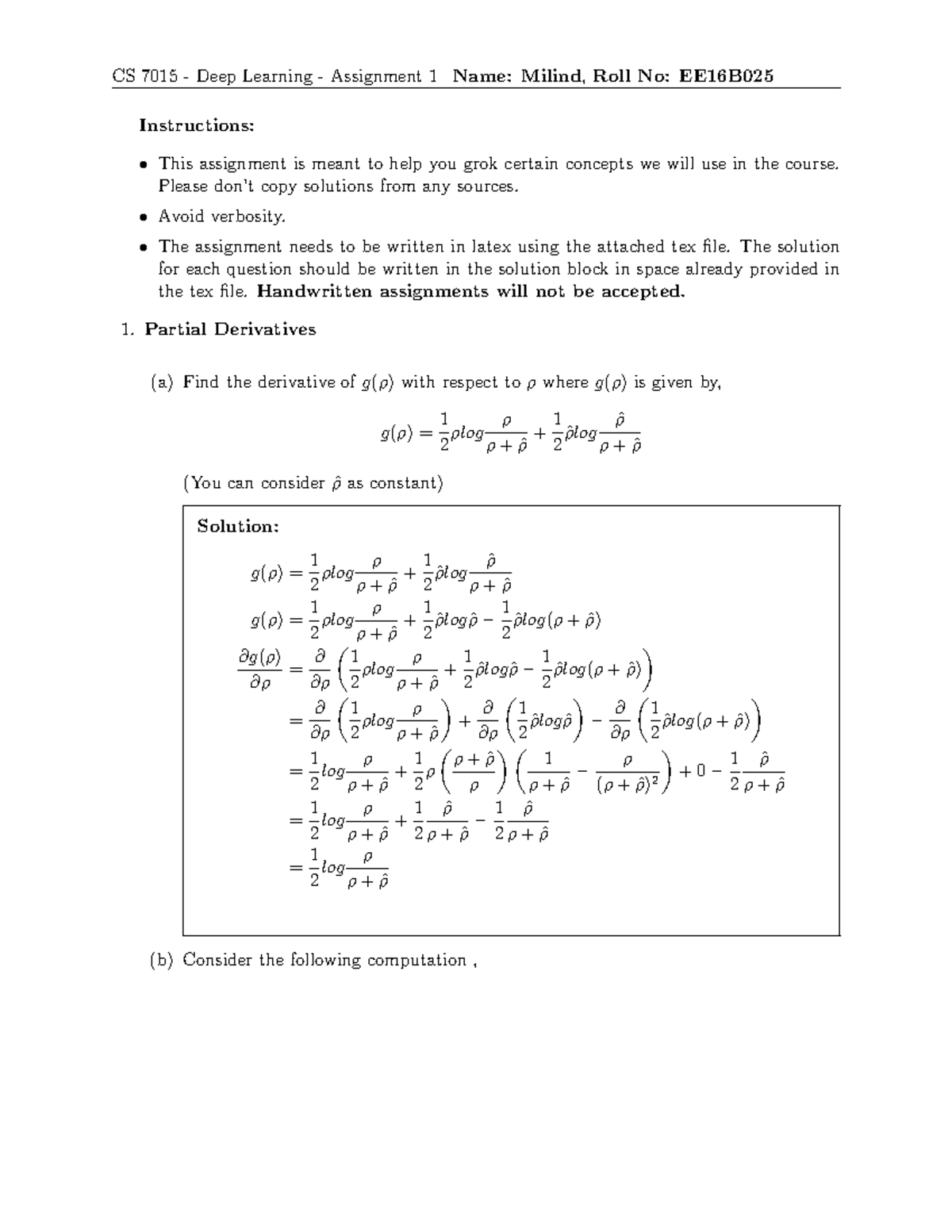 CS 7015 - Deep Learning - Assignment 1 Solutions and Derivatives - Studocu