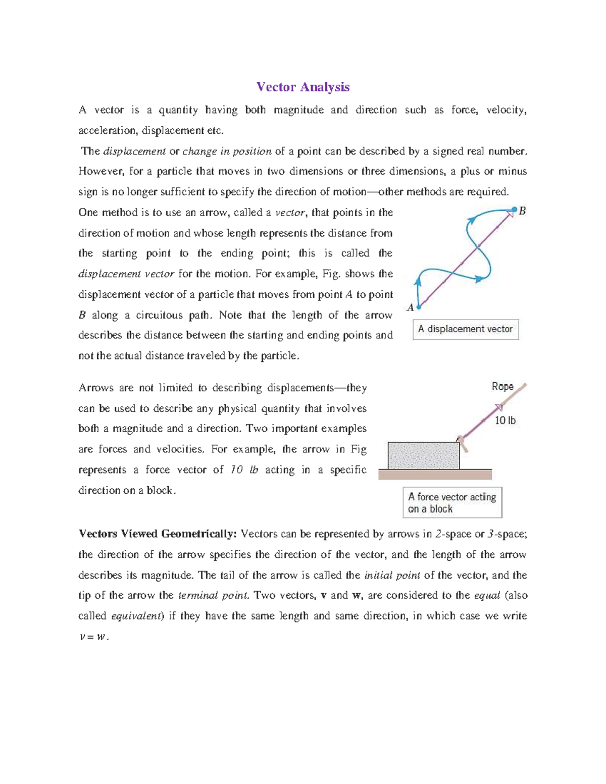 Vectors MAT104 Lecture Notes: Understanding Vector Analysis - Studocu