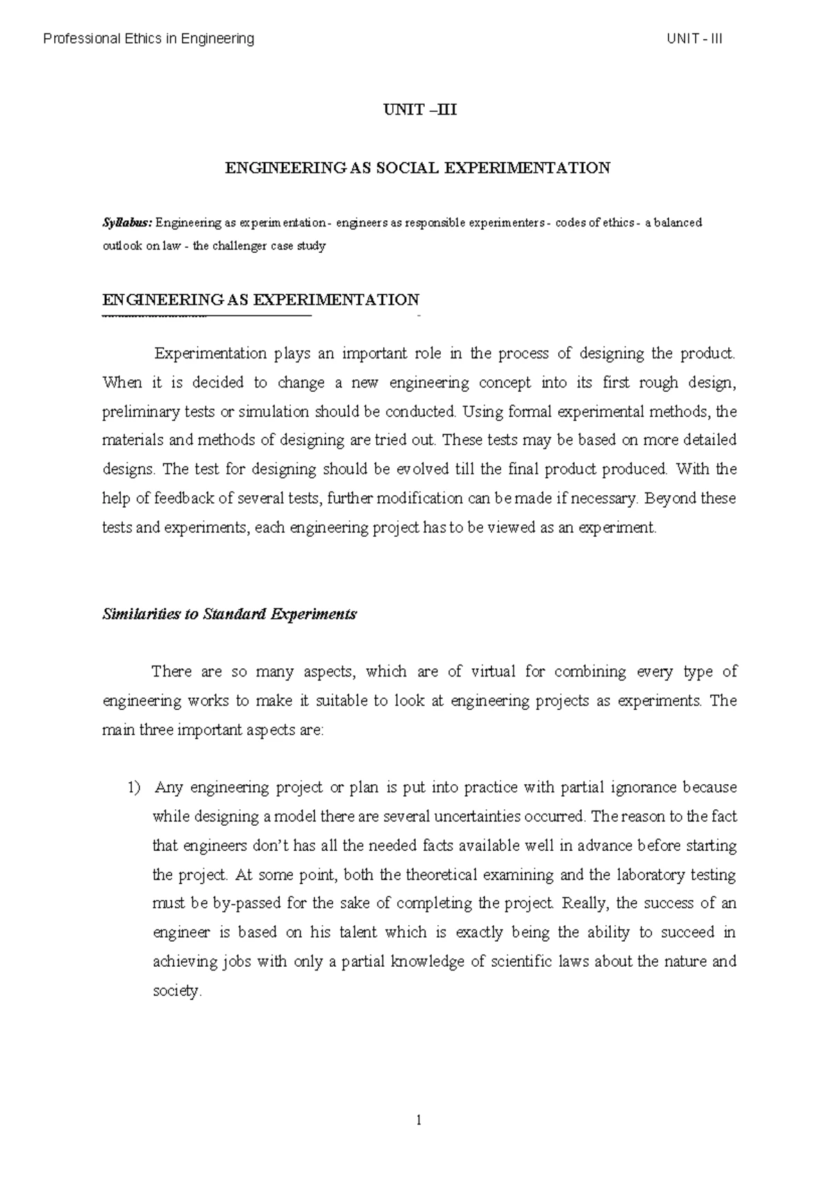 Professional Ethics in Engineering: UNIT V Global Issues Notes - Studocu