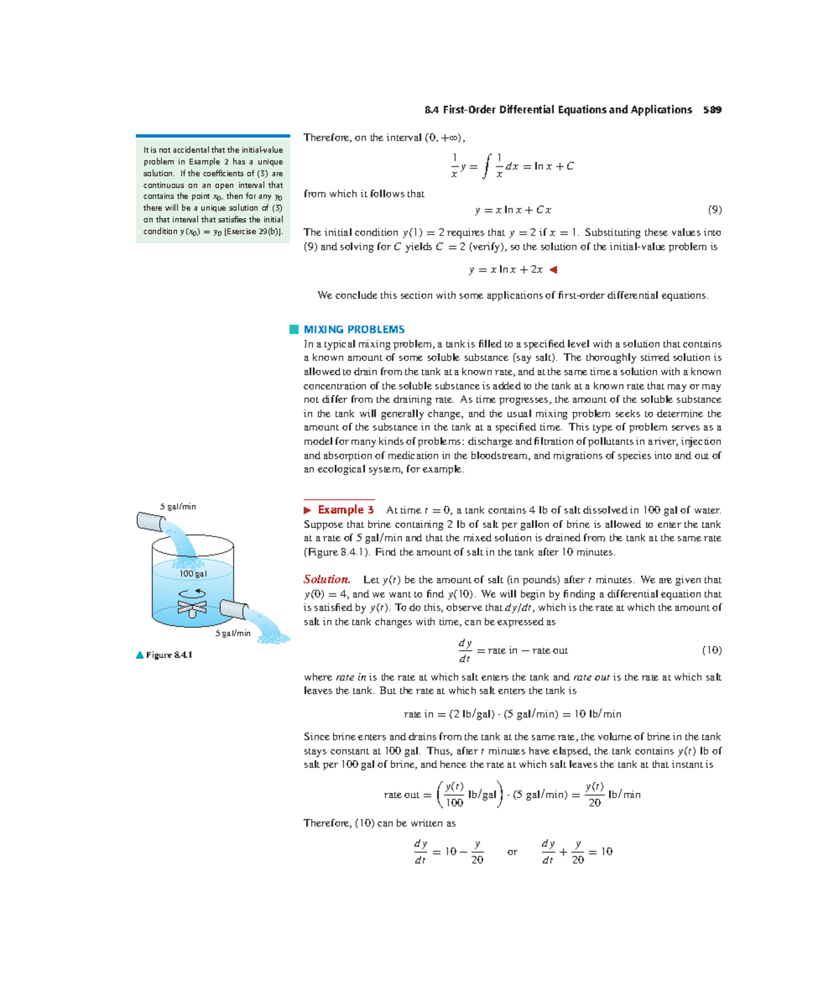 Differential Equations & Applications: Mixing Problems (Calc C08) - Studocu