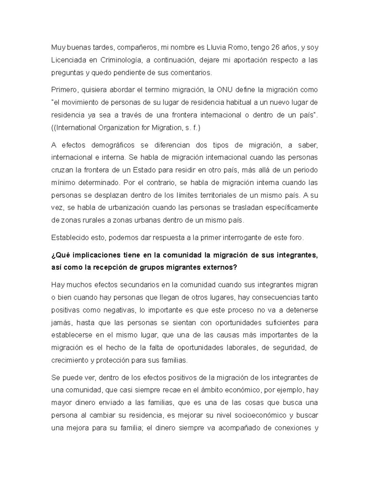 Reto 3 - Participación en el Foro sobre Migración y Desplazamiento ...
