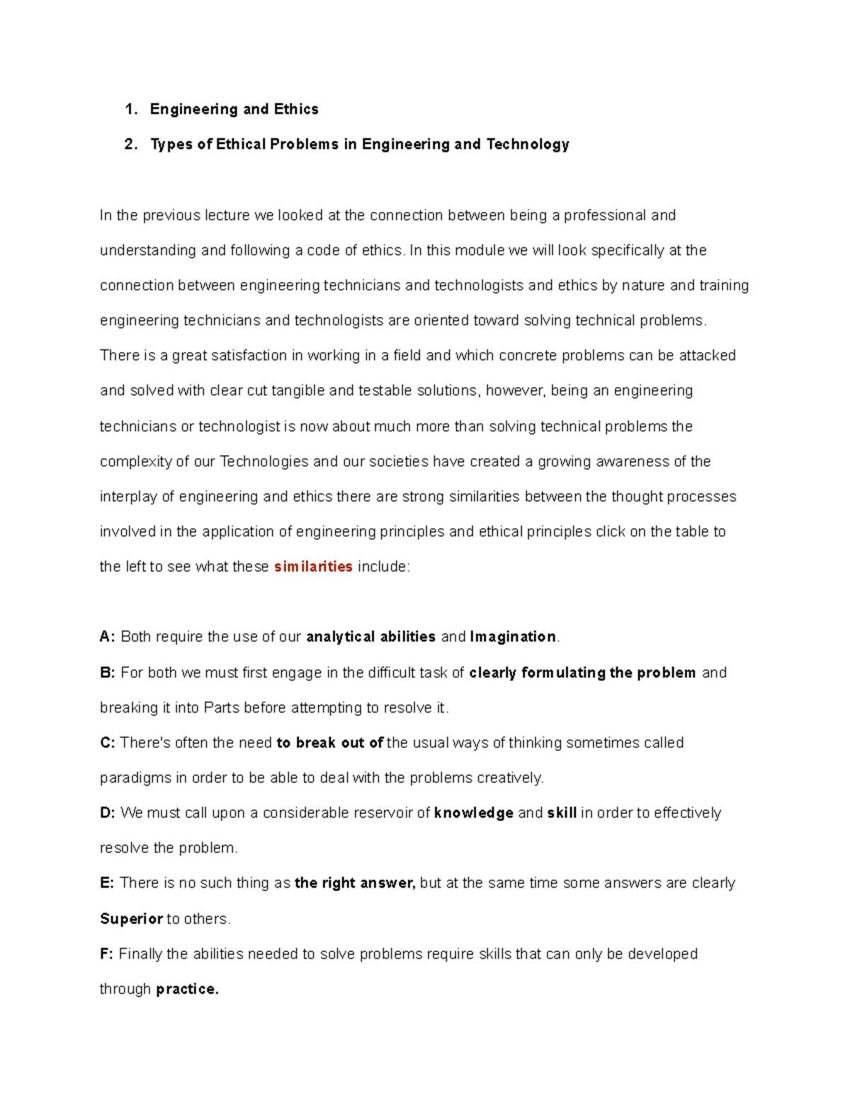 Ethic App. Lecture 7 - 1. Engineering and Ethics 2. Types of Ethical ...