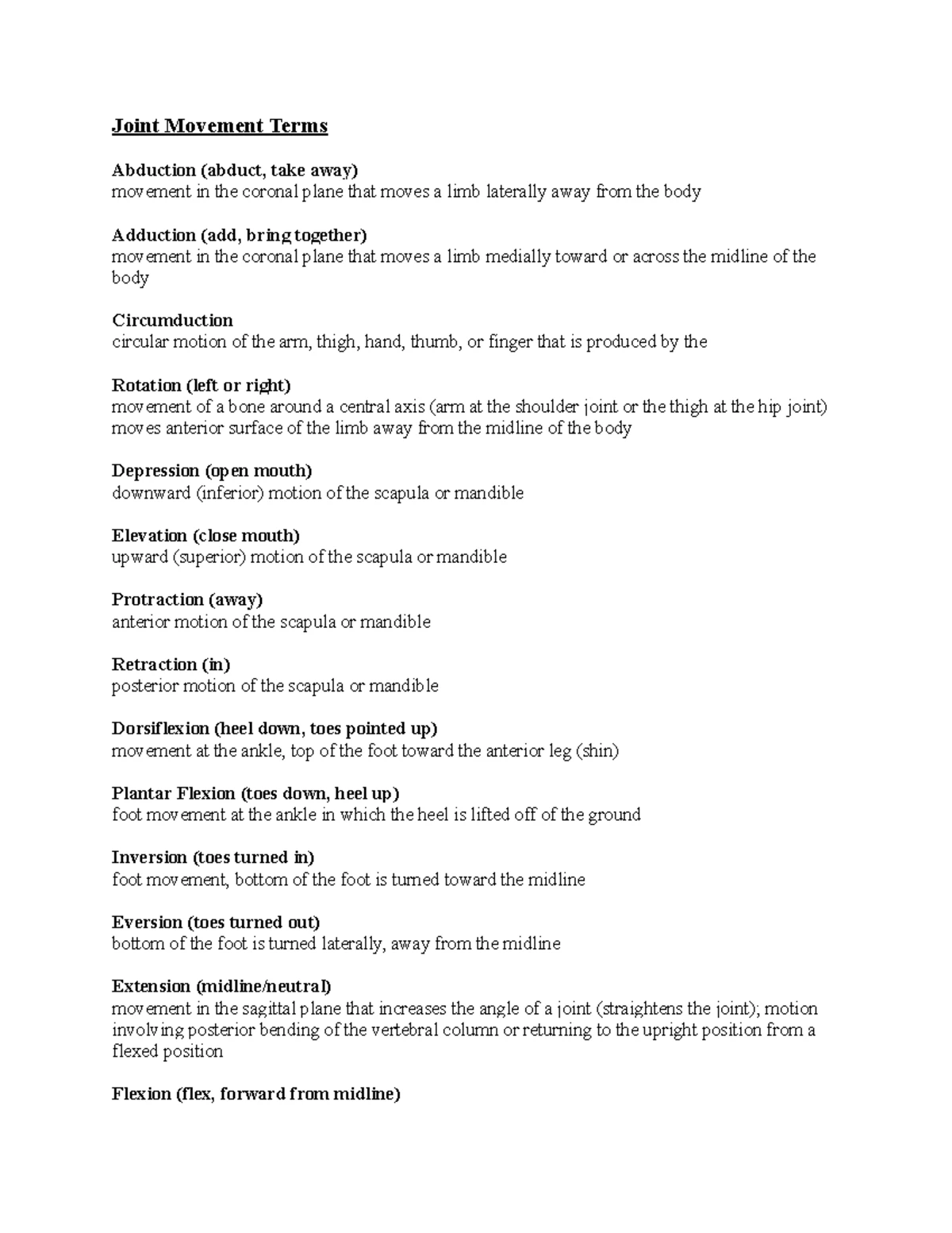 BIO 109 Final Exam Notes: Introduction to Human Anatomy & Physiology ...