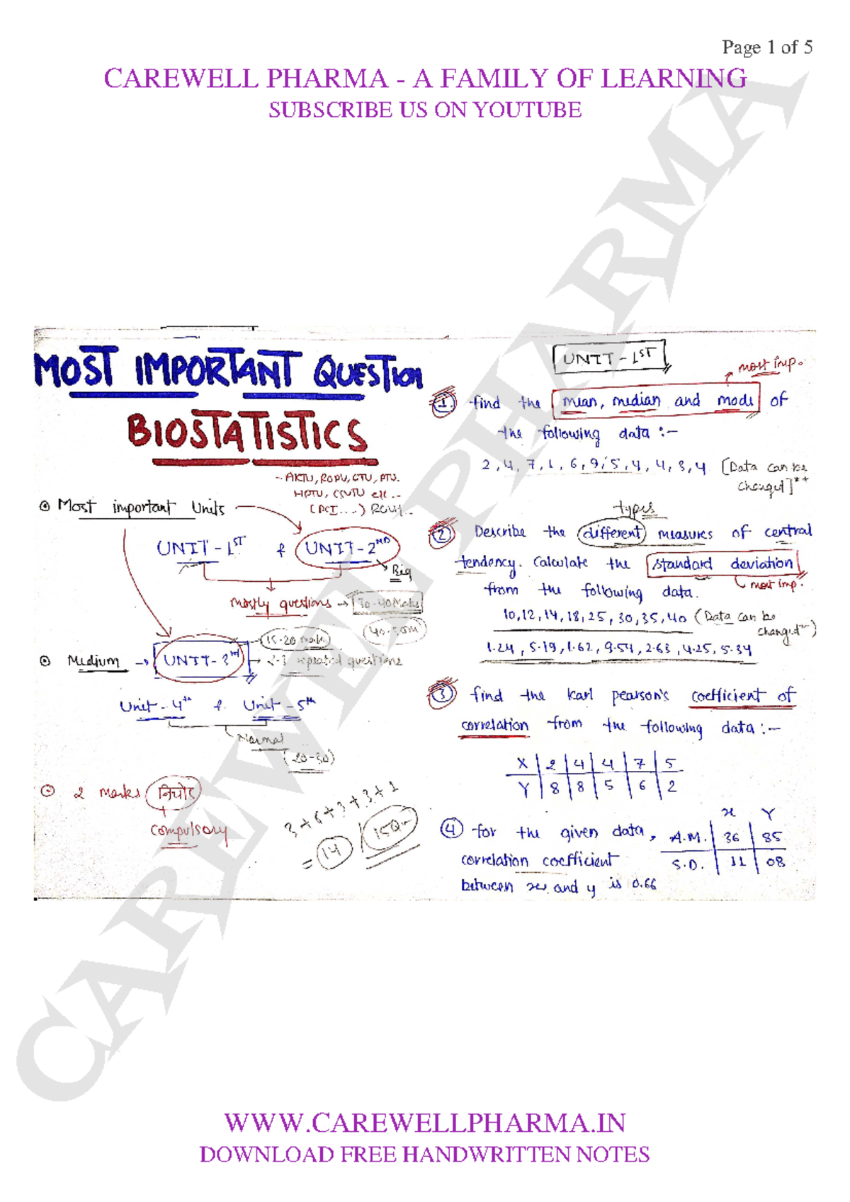 Biostatistics & Research Methodology: Key Questions & Concepts - Studocu