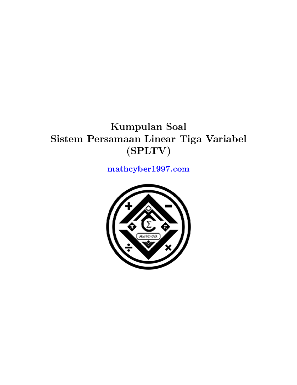 SPLTV: Soal & Pembahasan Sistem Persamaan Linear 3 Variabel - Studocu