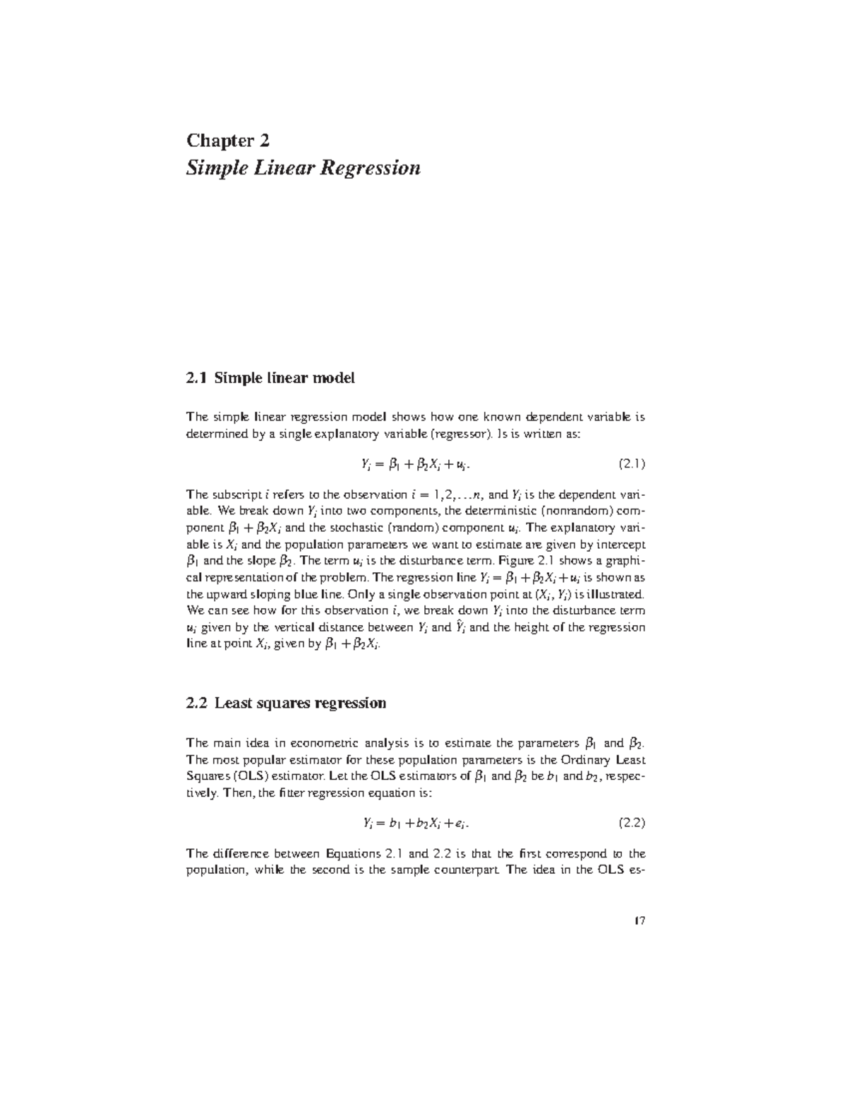 Chapter 2: Simple Linear Regression Analysis in Econometrics - Studocu