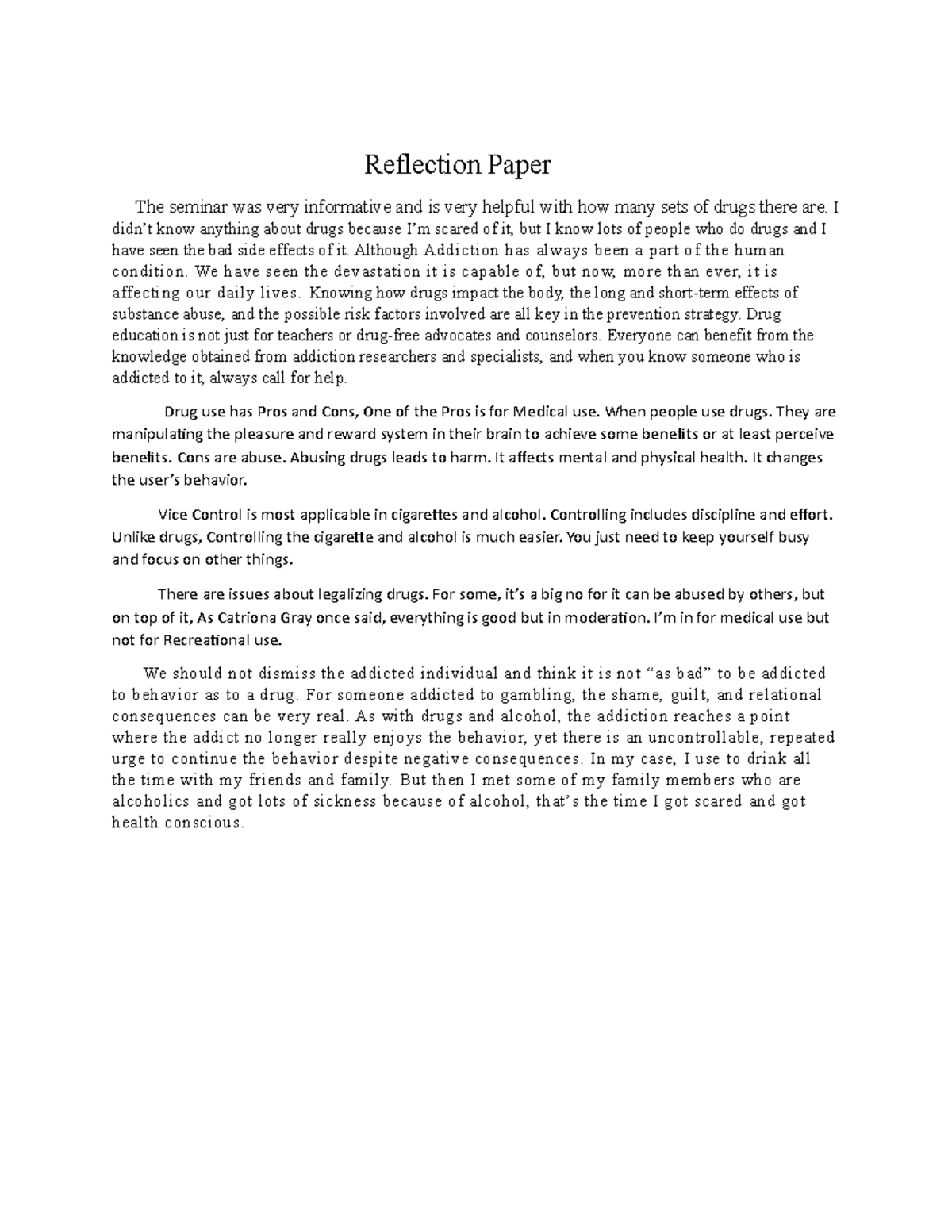 NSE4BD~1 - NSTP1 DRUG EDUCATION AND VICE CONTROL REFLECTION ...