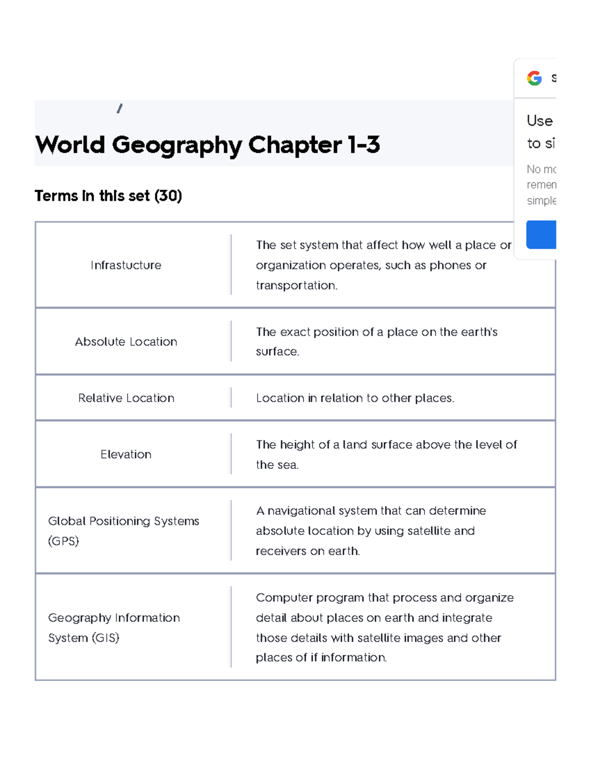 World Geography Chapters 1-3 Flashcard Study Guide - Studocu