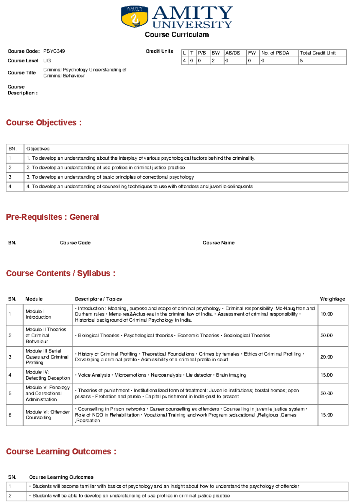 Criminal Psychology Syllabus - Course Code PSYC349 - Studocu