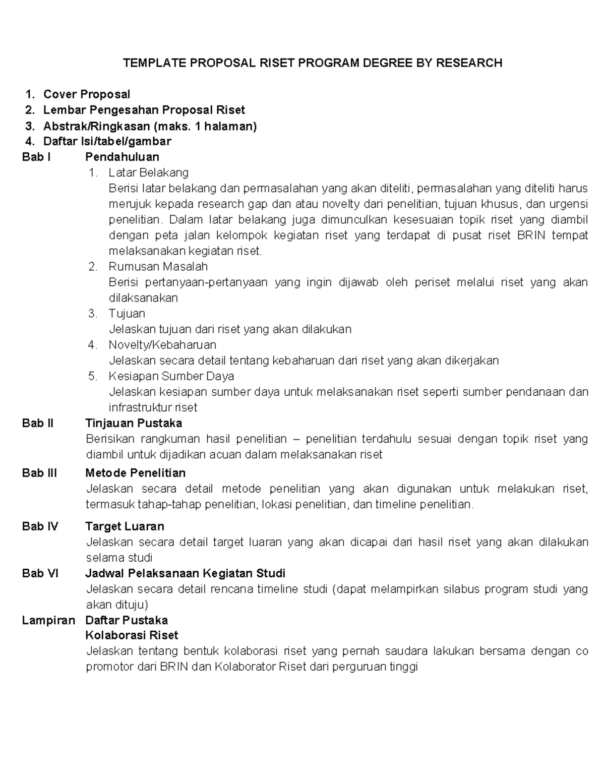 Format Proposal Riset Db R Reguler: Template dan Panduan Lengkap - Studocu