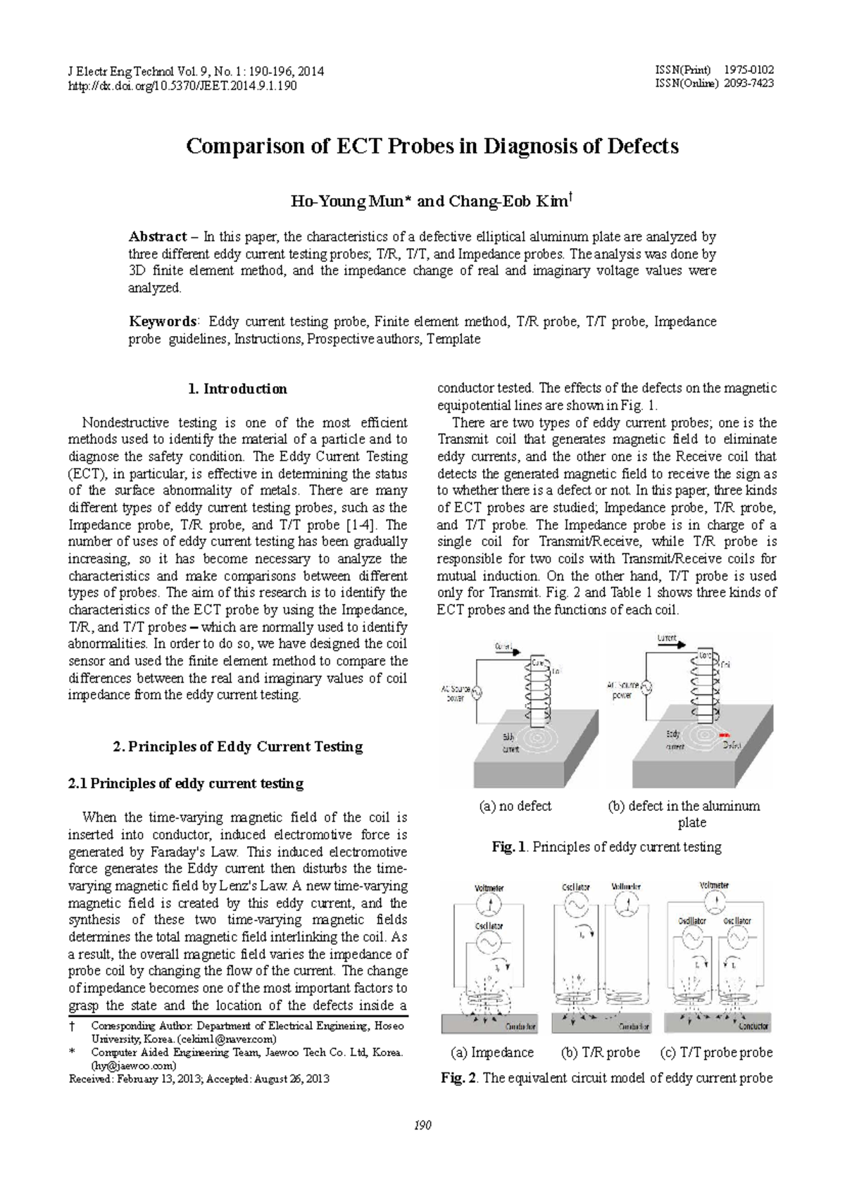 Comparison of ECT Probes for Defect Diagnosis in Aluminum Plates - Studocu