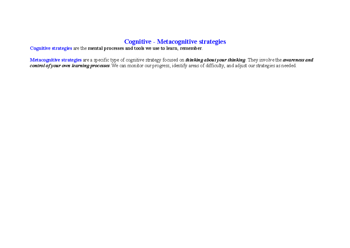 Cognitive-strategies-FOR-SS - Academic English - Cognitive ...