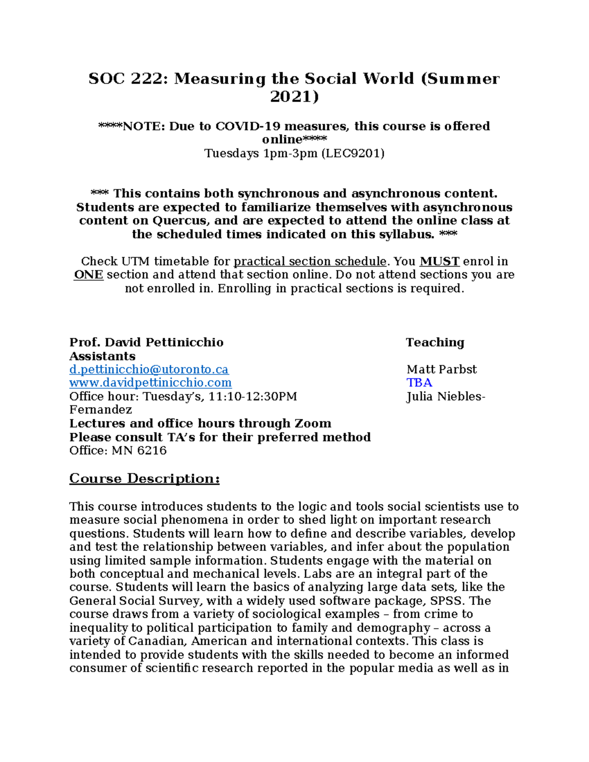 SOC 222 Fall 2021 Online Course Syllabus & Requirements Guide - Studocu