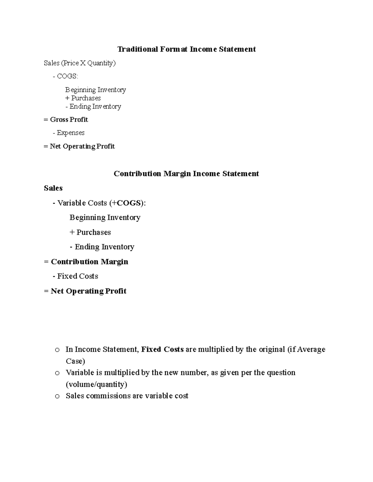 Managerial Accounting: Income Statement Analysis & Cost Classifications ...