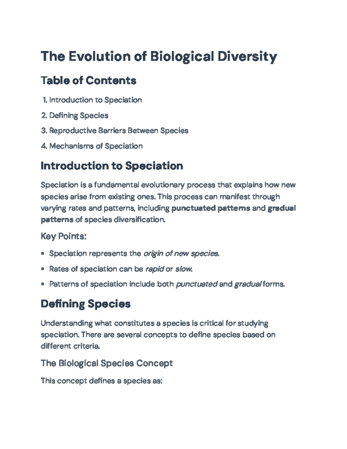 Speciation and Biological Diversity: Mechanisms and Barriers Explained ...