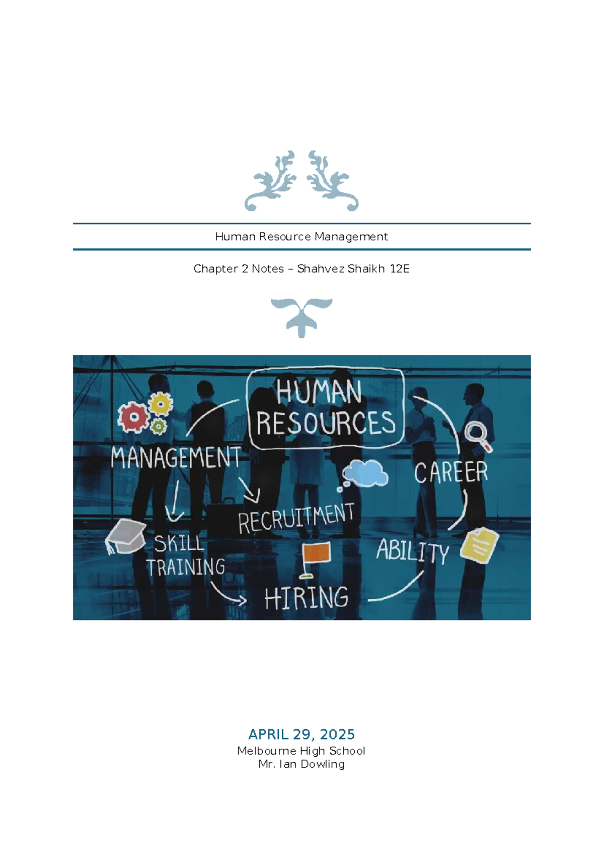 Human Resource Management 12E: Chapter 2 Study Notes - Studocu