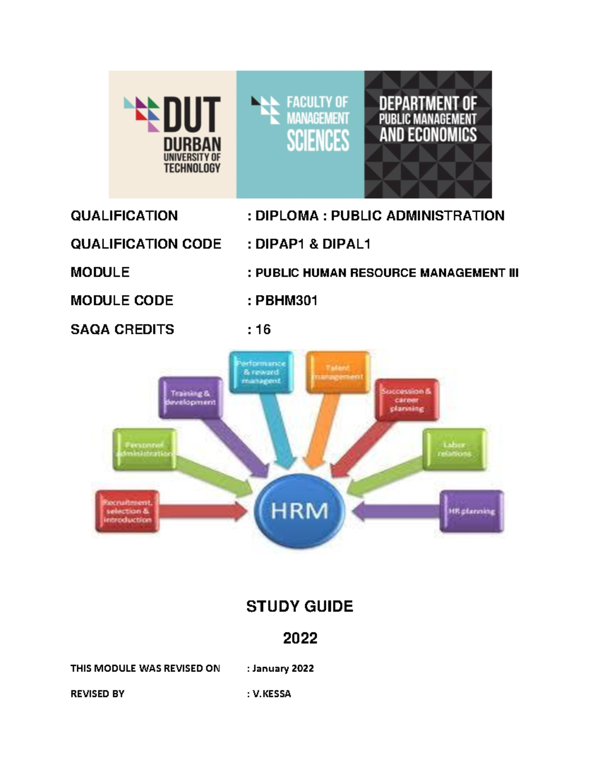 PBHM301 Public Human Resource Management III Final Study Guide 2023 ...