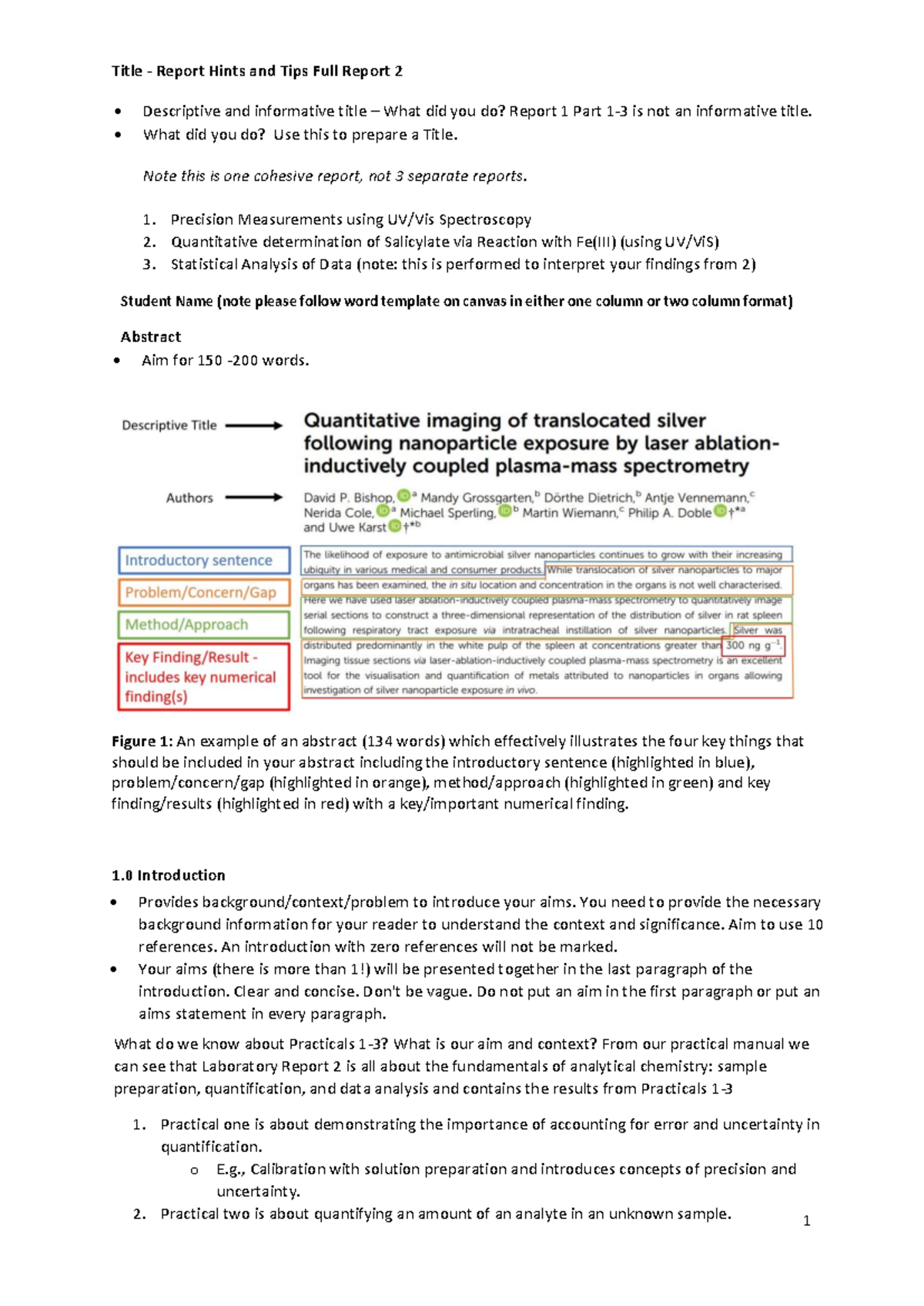 Full Laboratory Report 2 Hints and Tips 2025-2 - Title - Report Hints ...