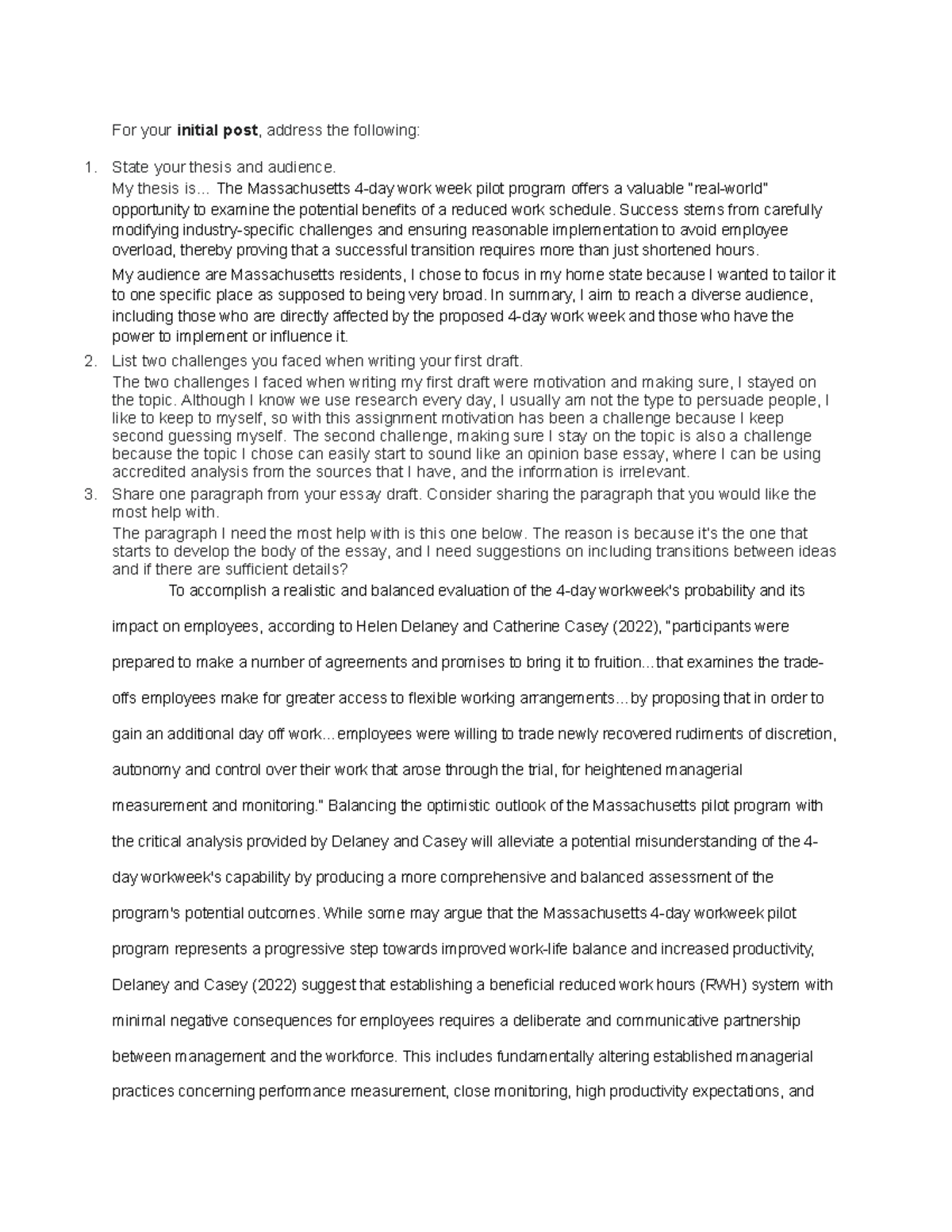 Module 6 Initial Post: Analyzing the Massachusetts Work Week Pilot ...