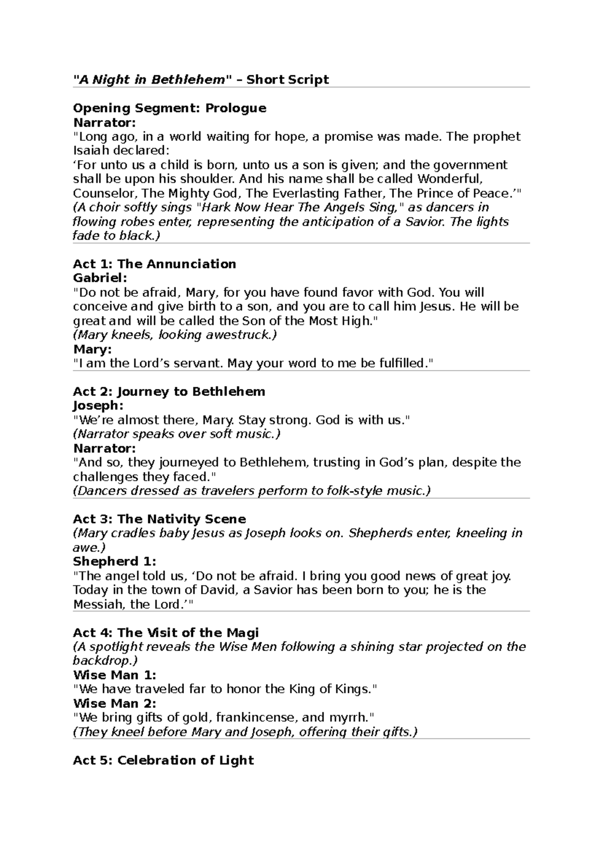 Variety Show - intermission - 