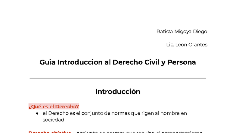 Introducción al Derecho Civil y Persona (UP) - Apuntes Esenciales - Studocu