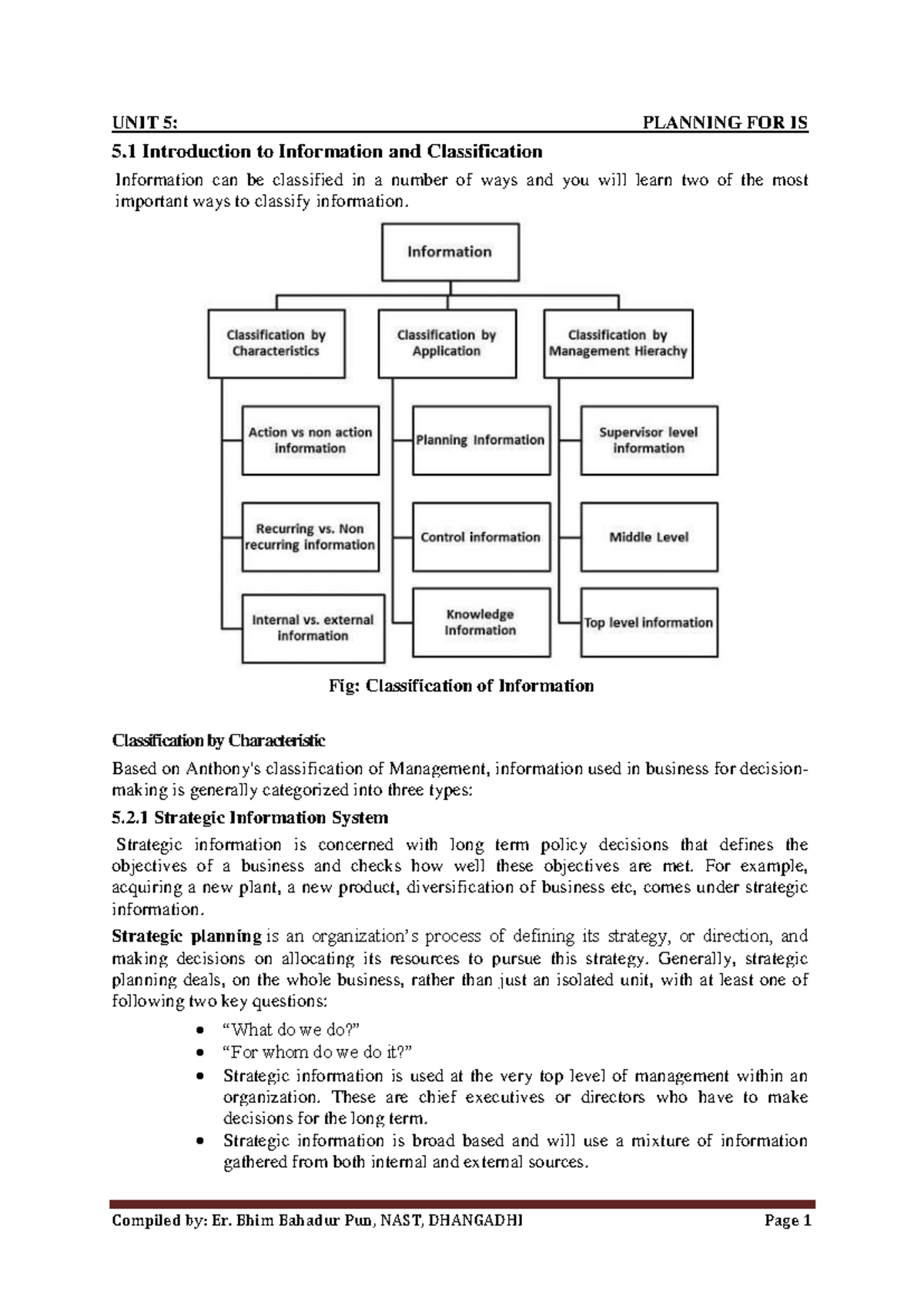 Unit 5: Planning for Information Systems - Key Concepts and ...