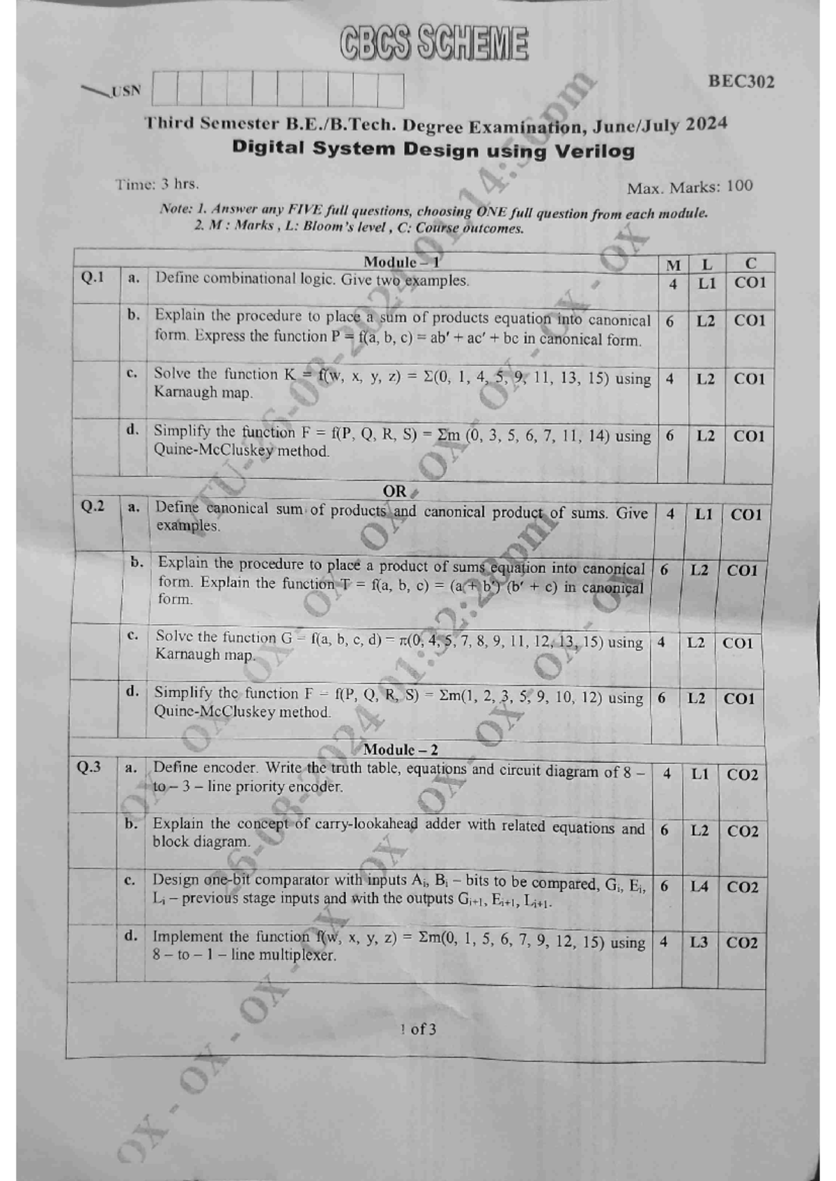 BEC302 Digital System Design - July 2024 Lecture Notes & PYQs - Studocu