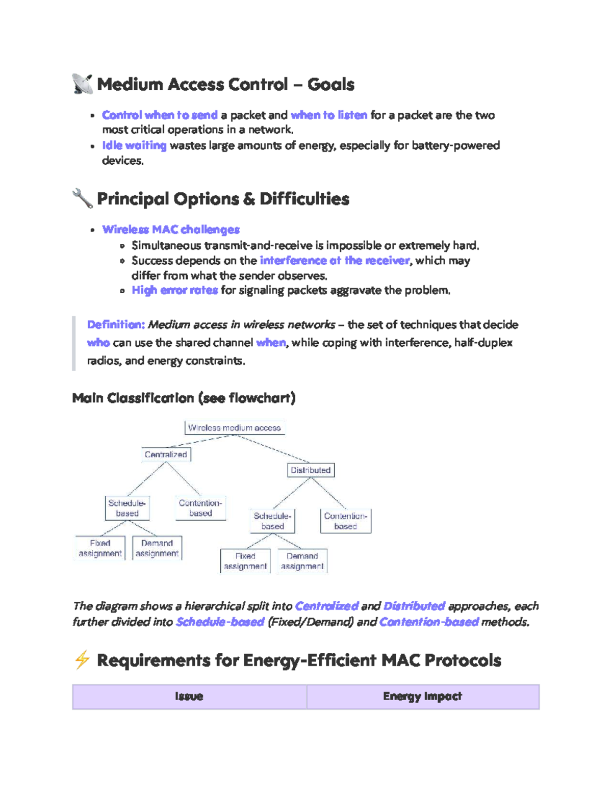 Energy-Efficient Wireless MAC Strategies: Goals and Protocols Overview ...