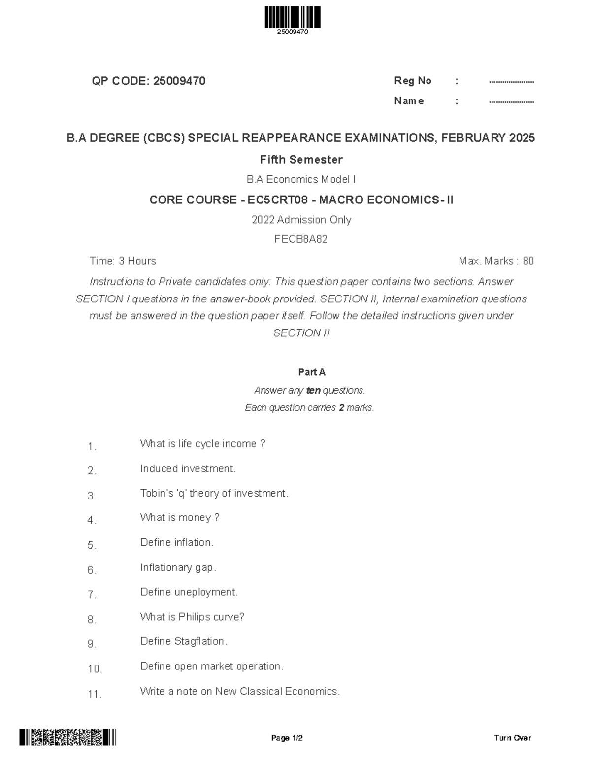 EC5CRT08-25009470-Final Exam QP for Macro II - Feb 2025 - Studocu