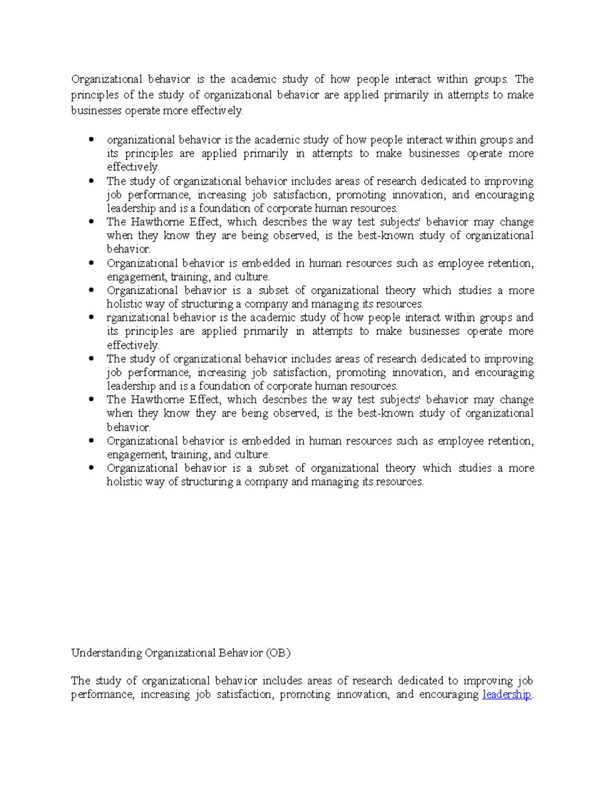 Organizational Behavior (OB): A Comprehensive Overview of Key Concepts ...