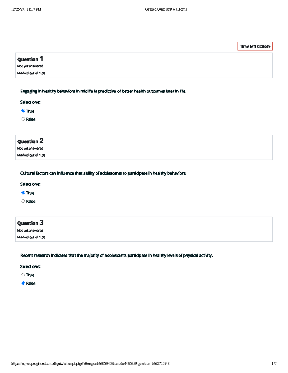 Graded Quiz Unit 6 - Question 1 Not yet answered Marked out of 1 ...