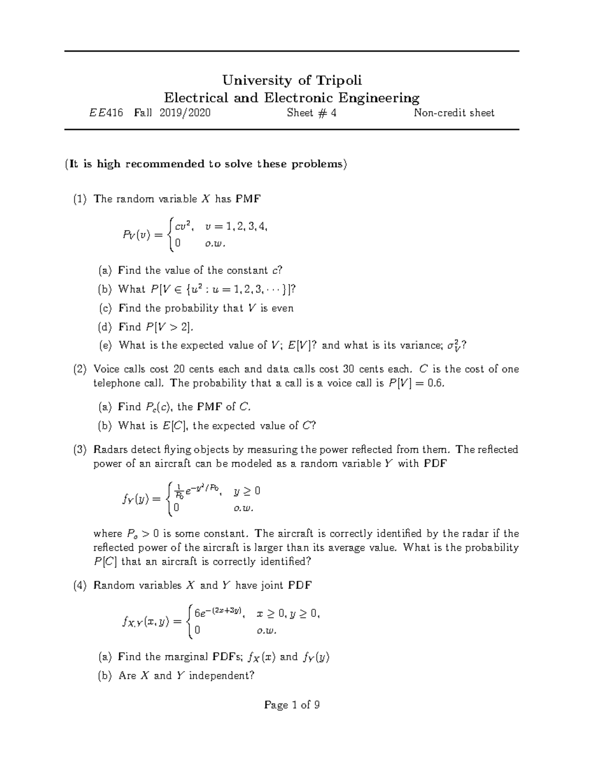EE416 Fall Assignment 4: Problem Solving and Analysis - Studocu