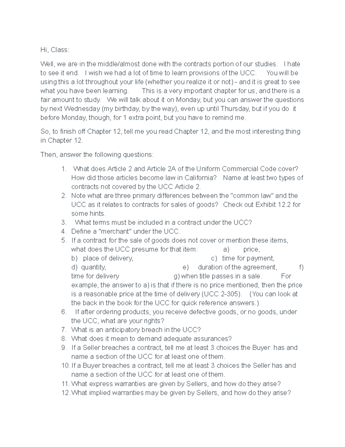 Chapter 12 - UCC Contracts Overview and Key Concepts (Course Code ...