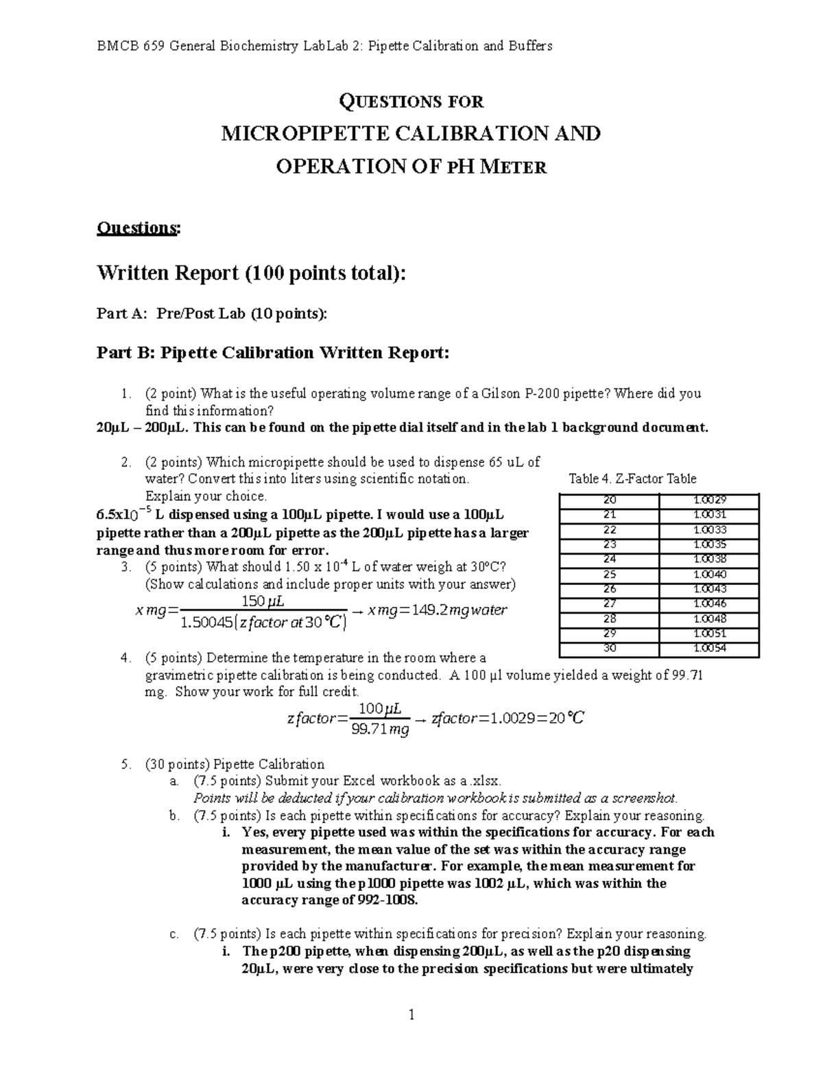 BMCB 659 General Biochemistry Lab 2: Micropipette Calibration & Buffers ...