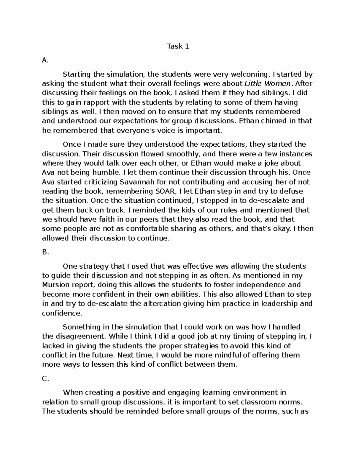 D661 Task 1 - Strategies for Effective Small Group Discussions - Studocu