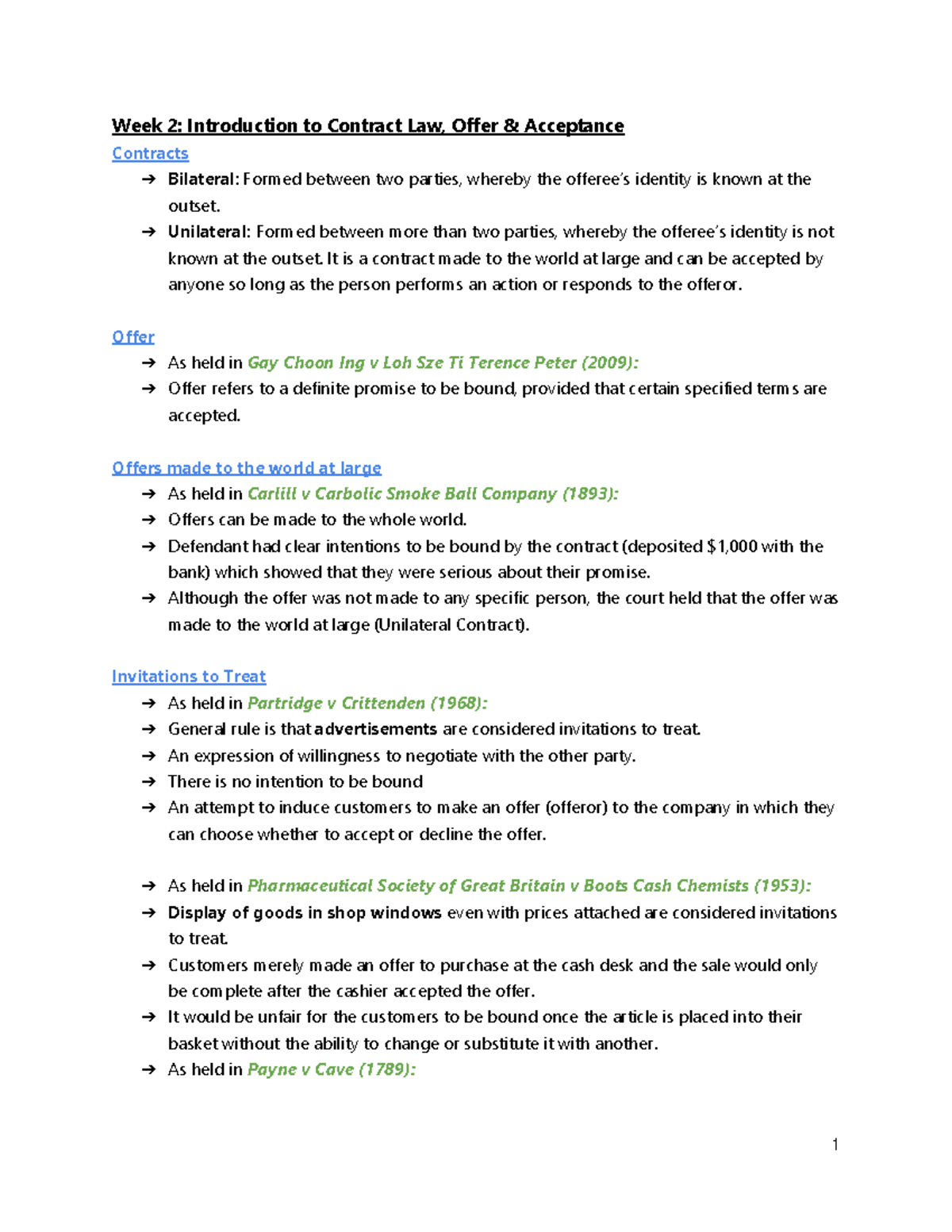 Business Law 101: Final Exam Notes on Contract Law & Consideration ...
