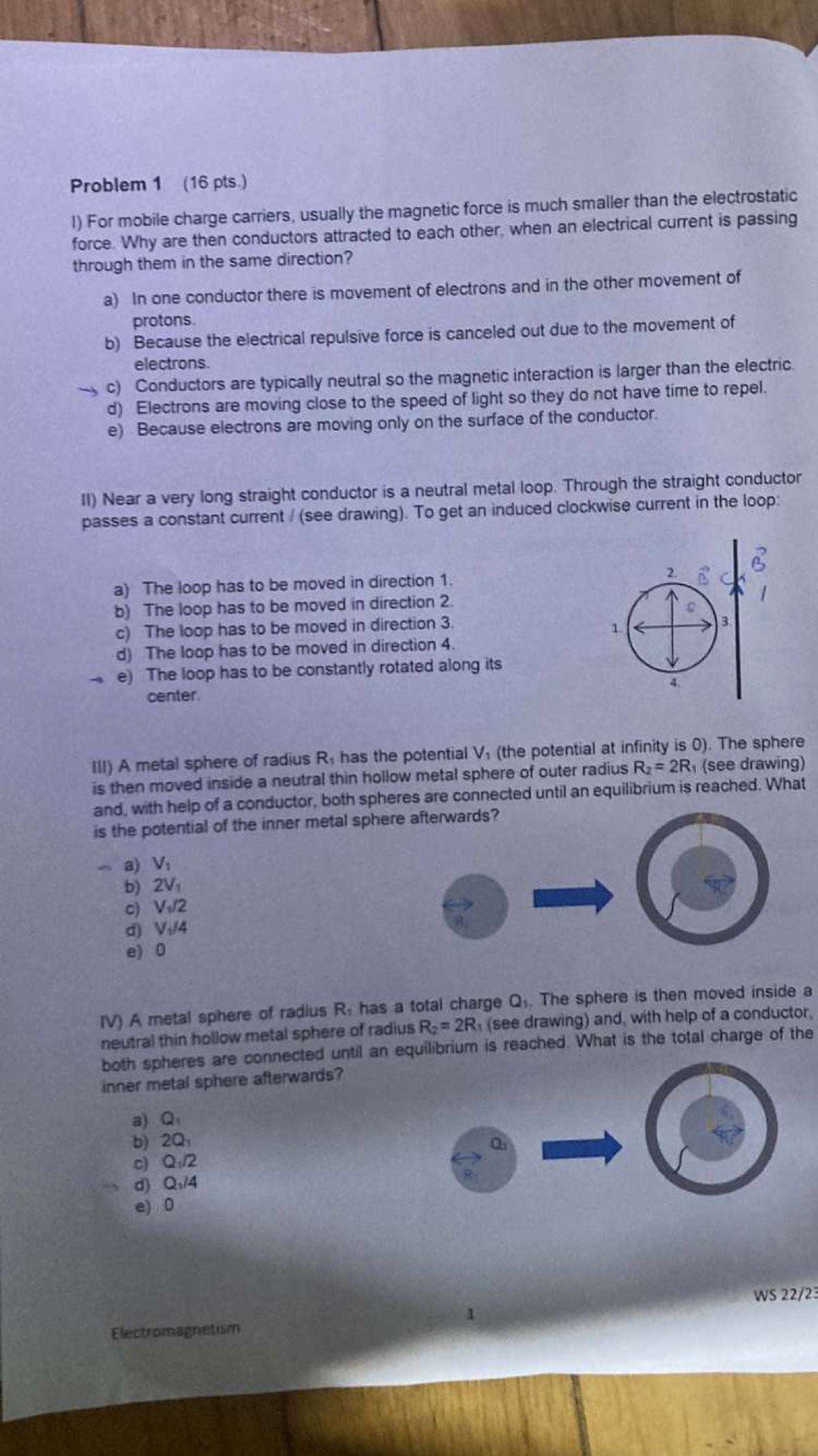 WS22-23 - Electromagnetism Problem Set and Solutions - Studocu