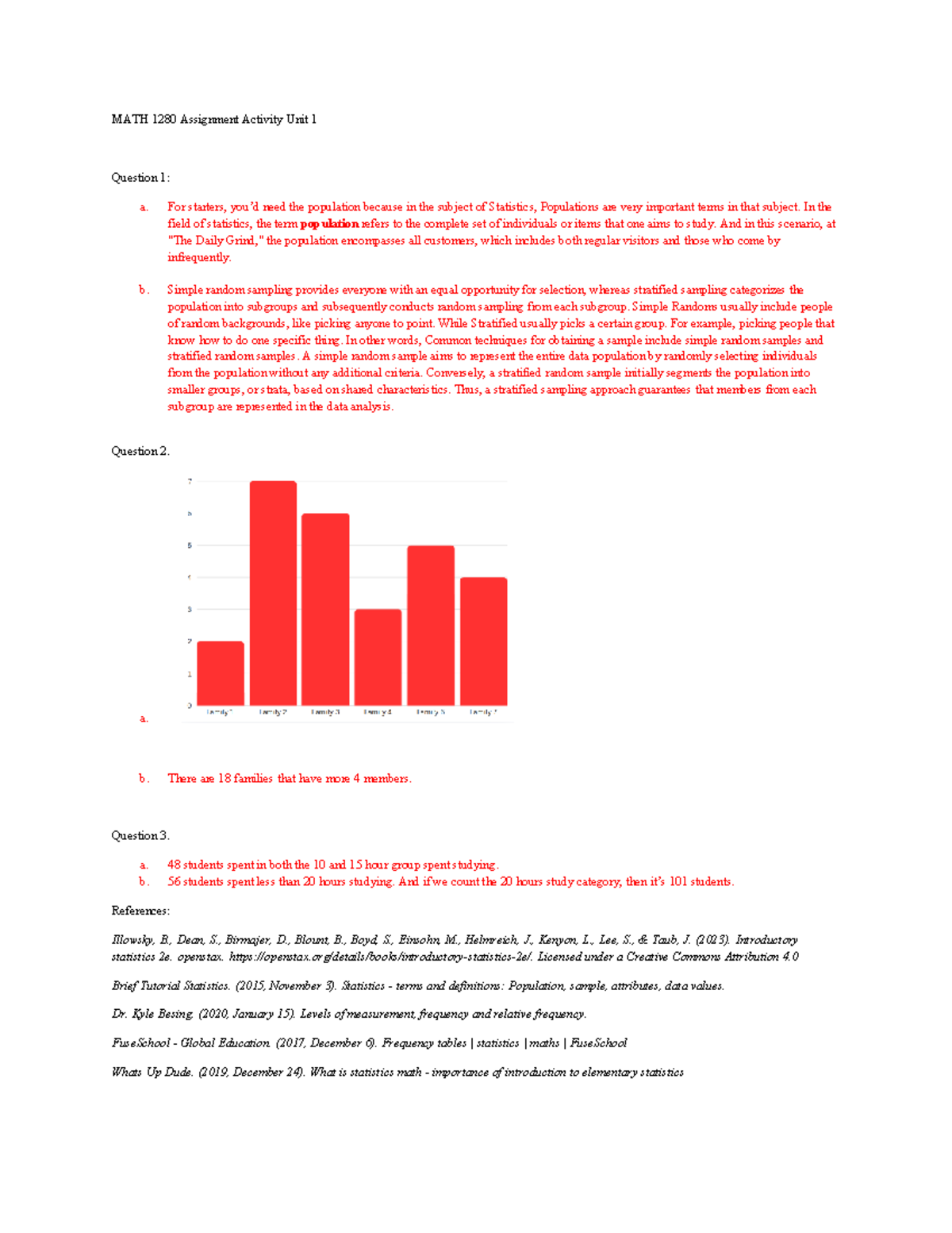 MATH 1280 Assignment Activity: Understanding Population & Sampling ...