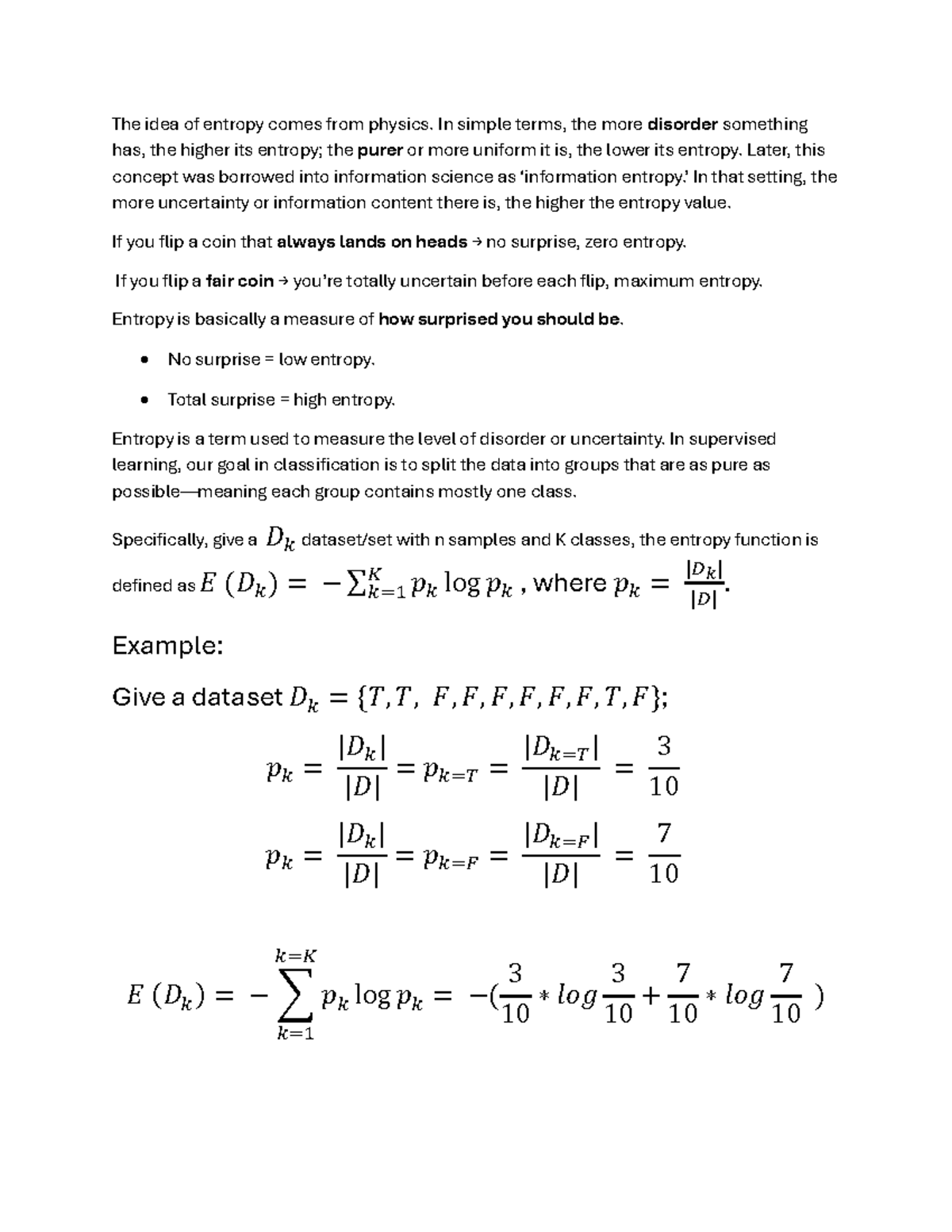 Understanding Entropy & Info Gain in Dataset Classification (CS101 ...